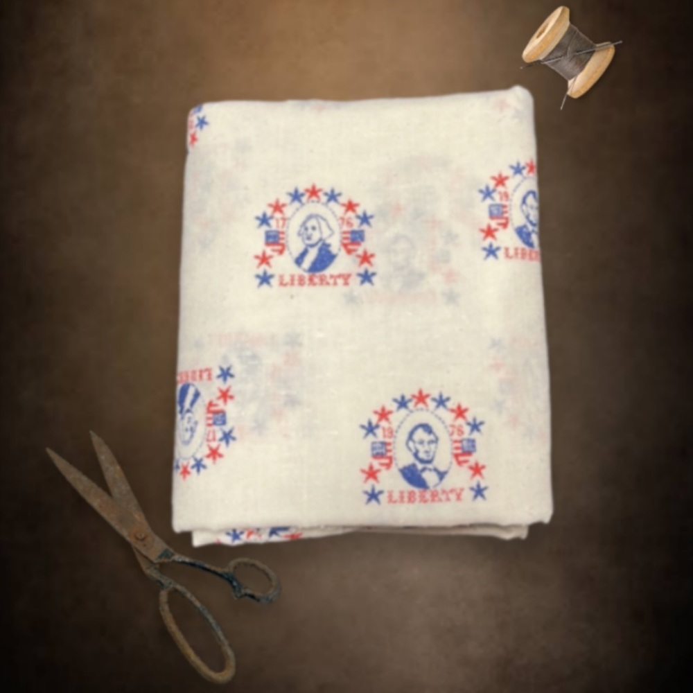 Vintage Liberty 1776-1976 Bicentennial President Linen Fabric